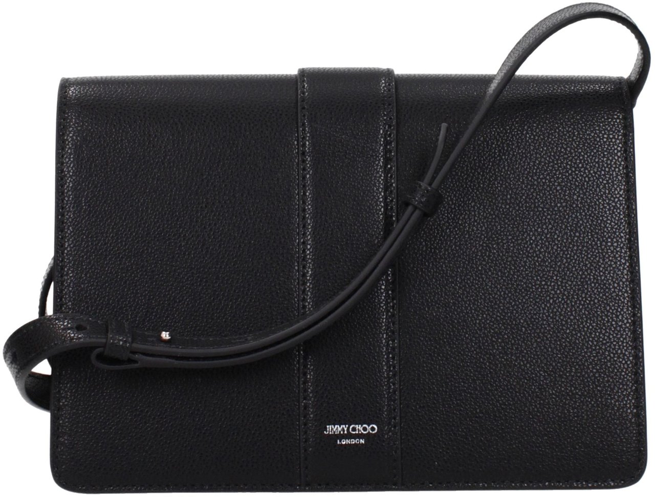 Jimmy Choo Black Leather Crossbody Bag Zwart