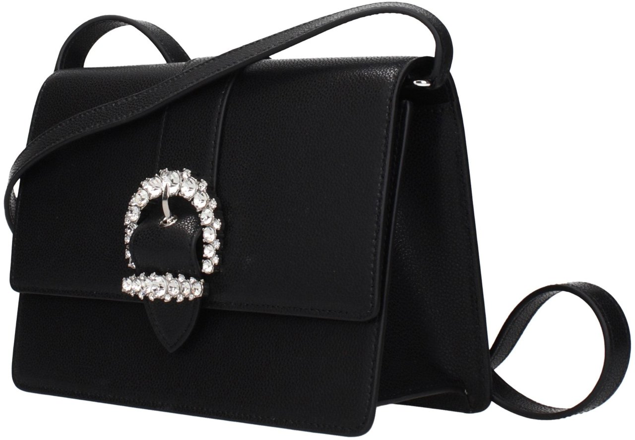 Jimmy Choo Black Leather Crossbody Bag Zwart