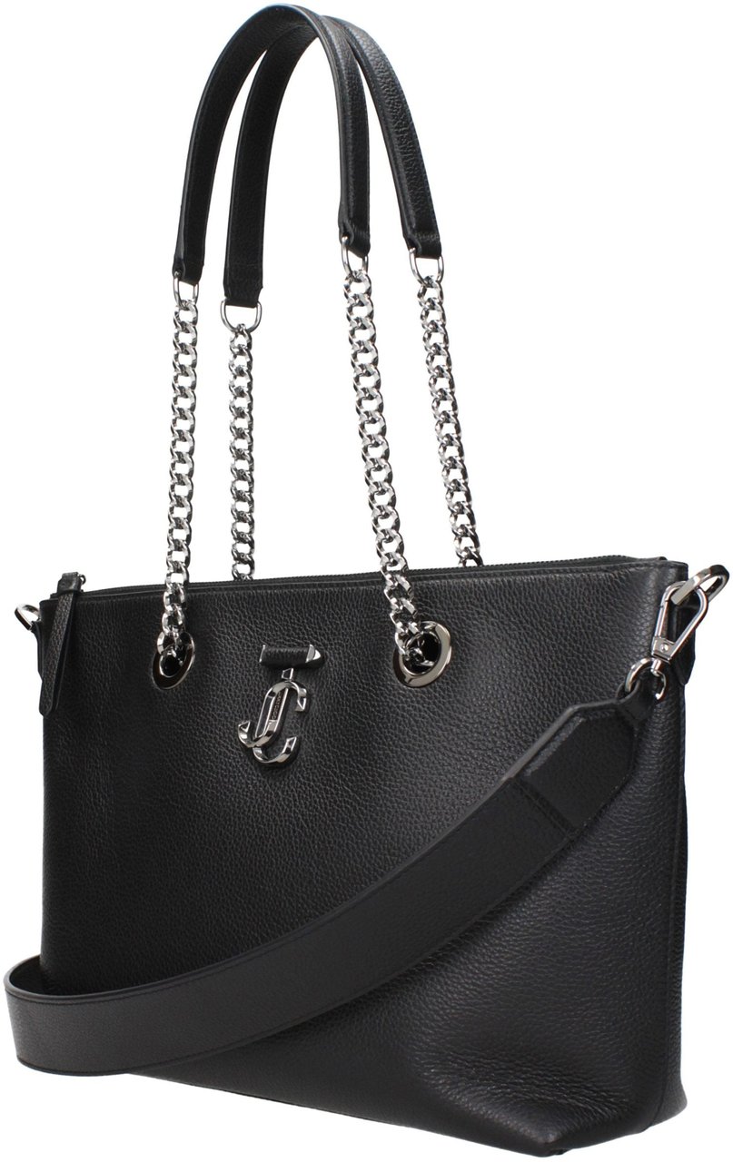 Jimmy Choo Black Leather Shoulder Bag Zwart