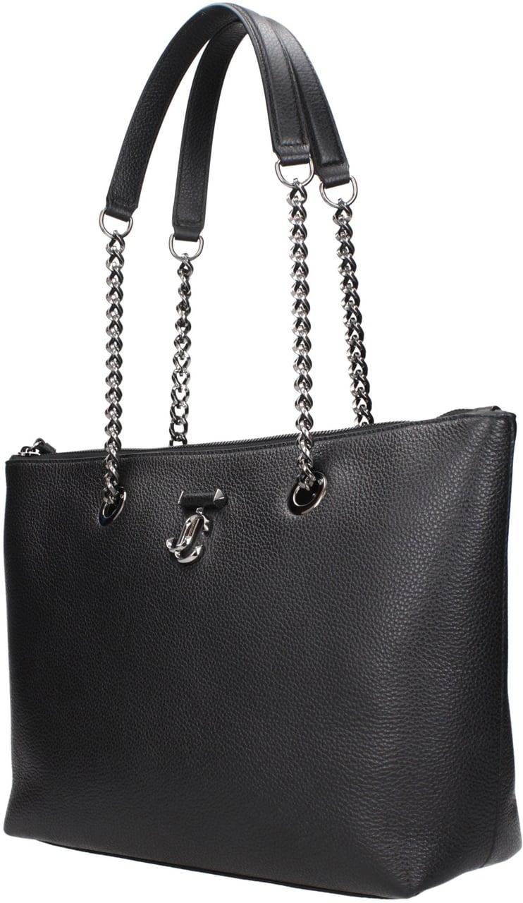 Jimmy Choo Black Leather Shoulder Bag Zwart