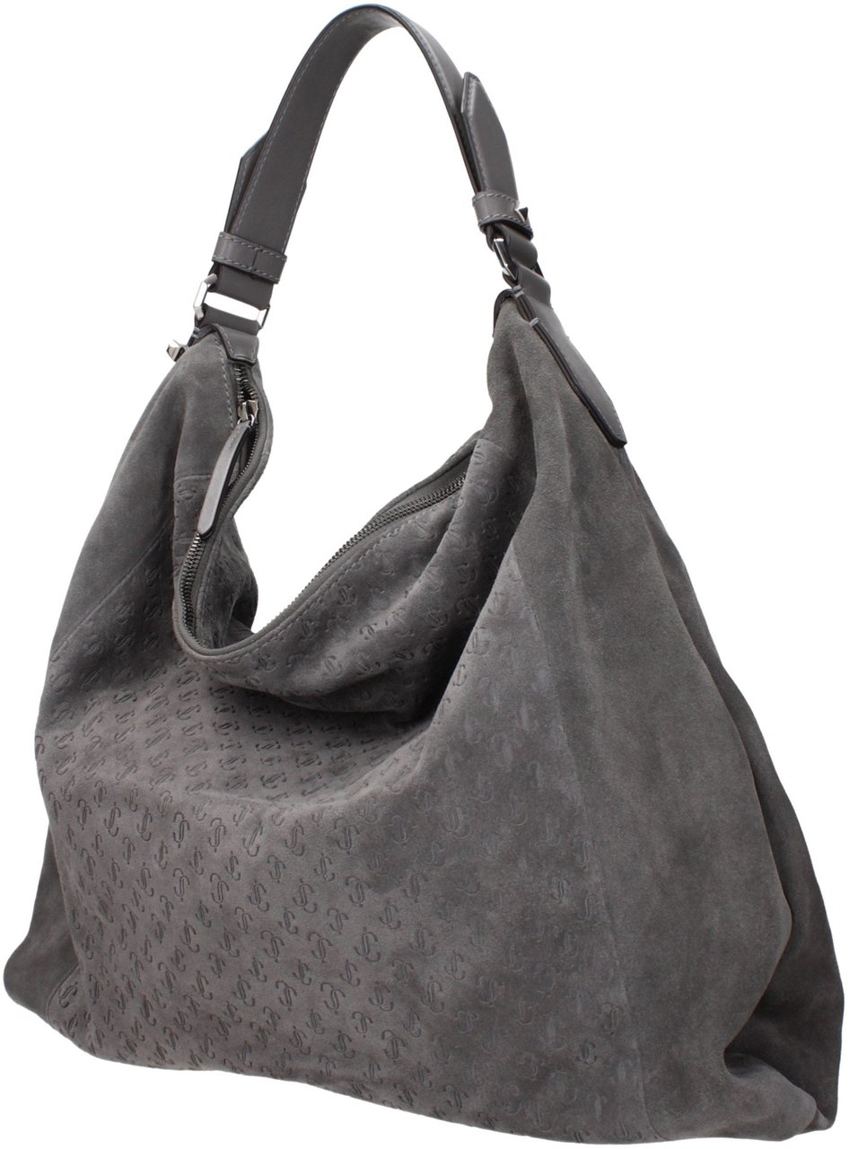 Jimmy Choo Gray Leather Shoulder Bag Grijs