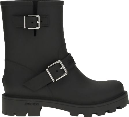 Jimmy Choo "Biker rain" Ankle Boots Black Zwart