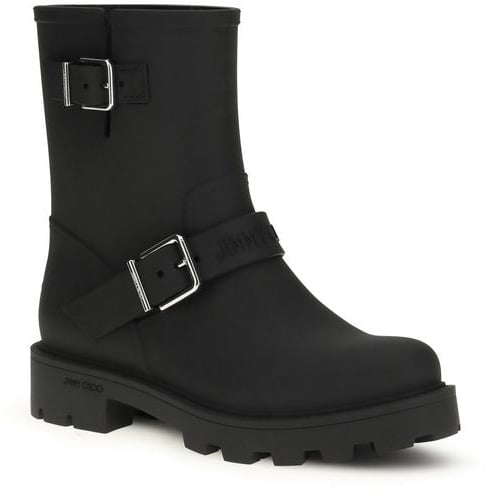 Jimmy Choo "Biker rain" Ankle Boots Black Zwart