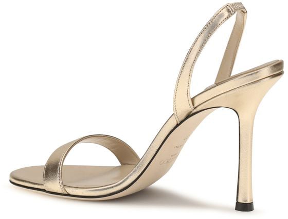 Jimmy Choo Minimalist High-Heeled Sandals with Metallic Finish Goud