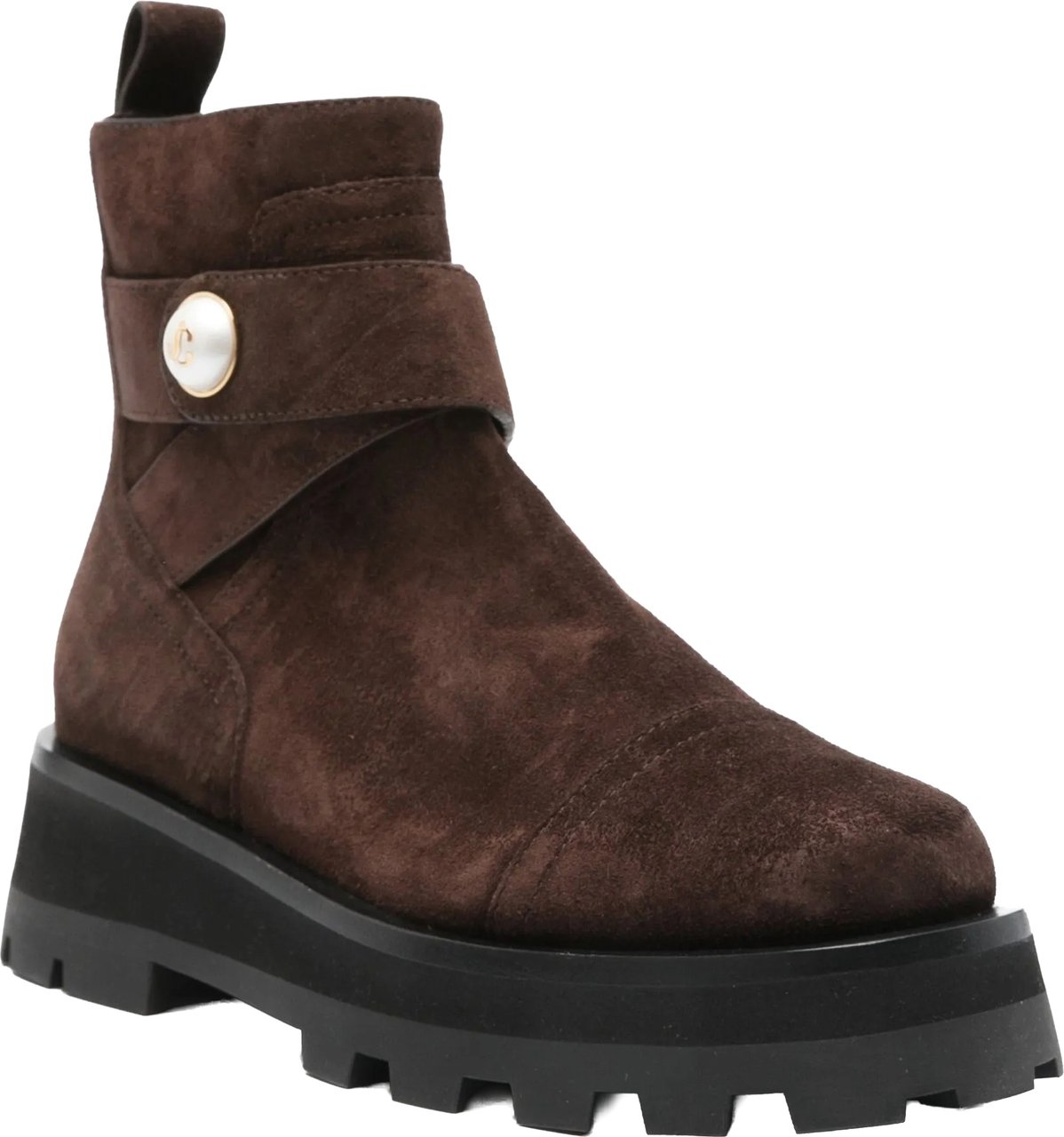 Jimmy Choo Brown Meena Flat Suede Ankle Boots Zwart