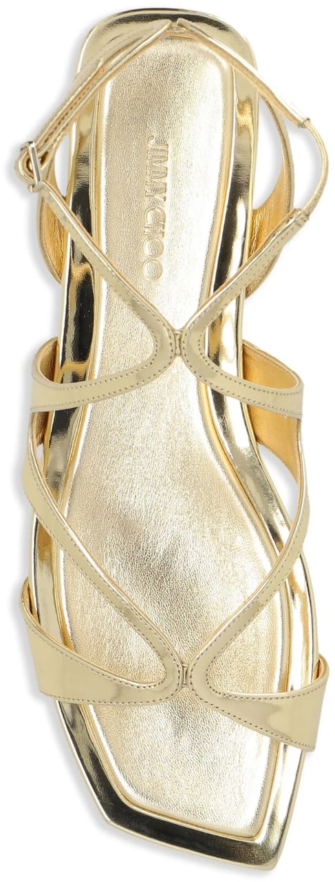 Jimmy Choo Gold Ayla Flat Metallic Sandals Neutraal
