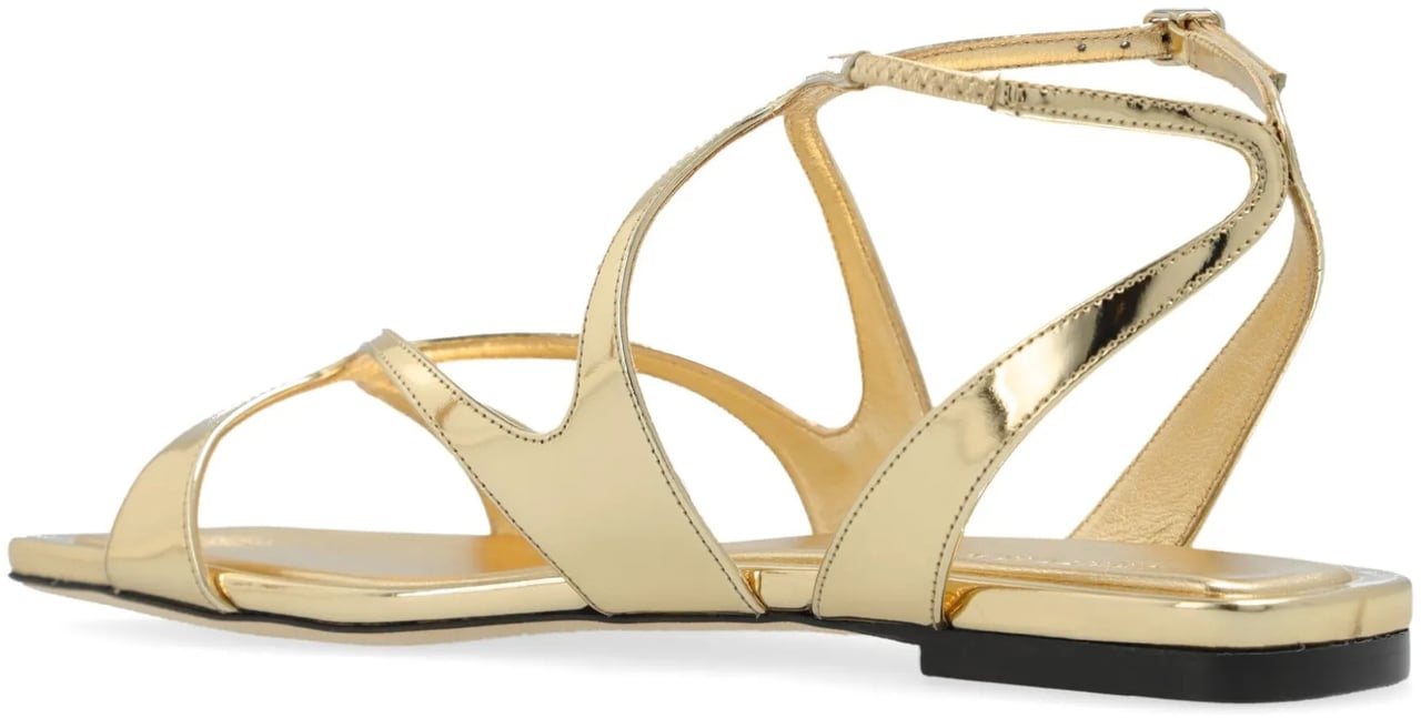 Jimmy Choo Gold Ayla Flat Metallic Sandals Neutraal