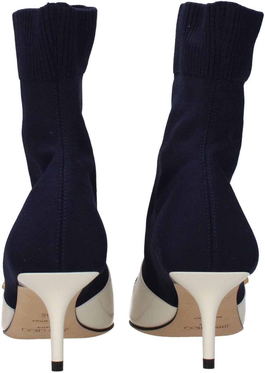 Jimmy Choo Blue Fabric Ankle Boots Blauw