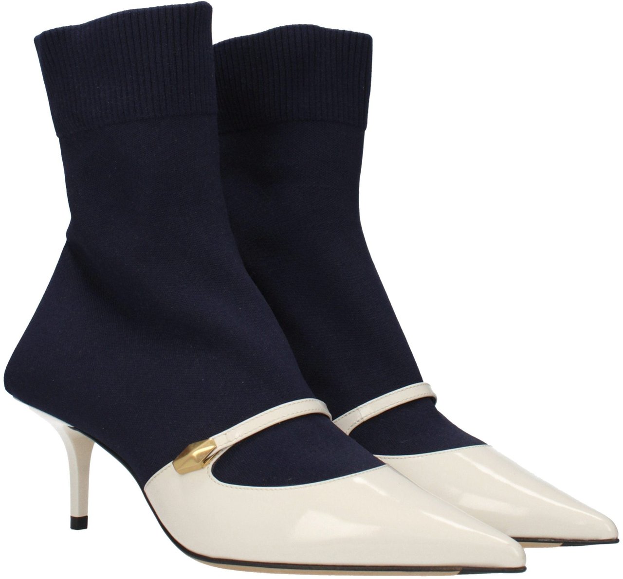 Jimmy Choo Blue Fabric Ankle Boots Blauw