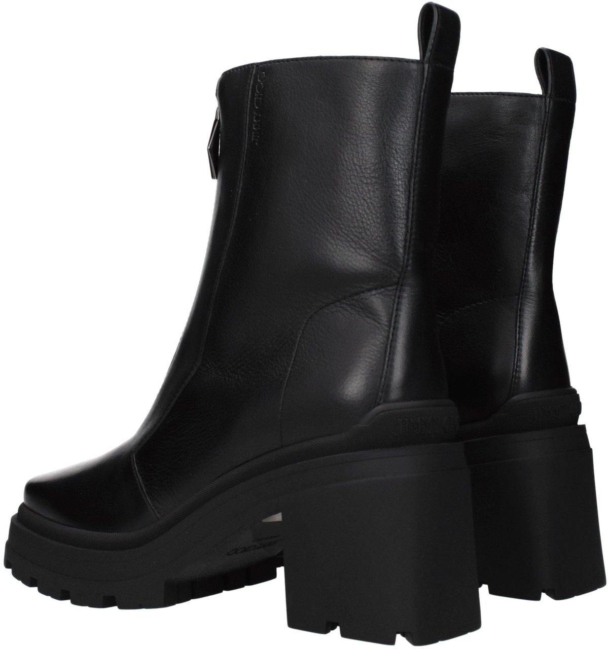 Jimmy Choo Black Leather Ankle Boots Zwart