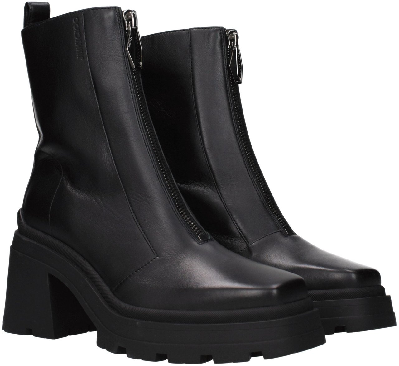 Jimmy Choo Black Leather Ankle Boots Zwart