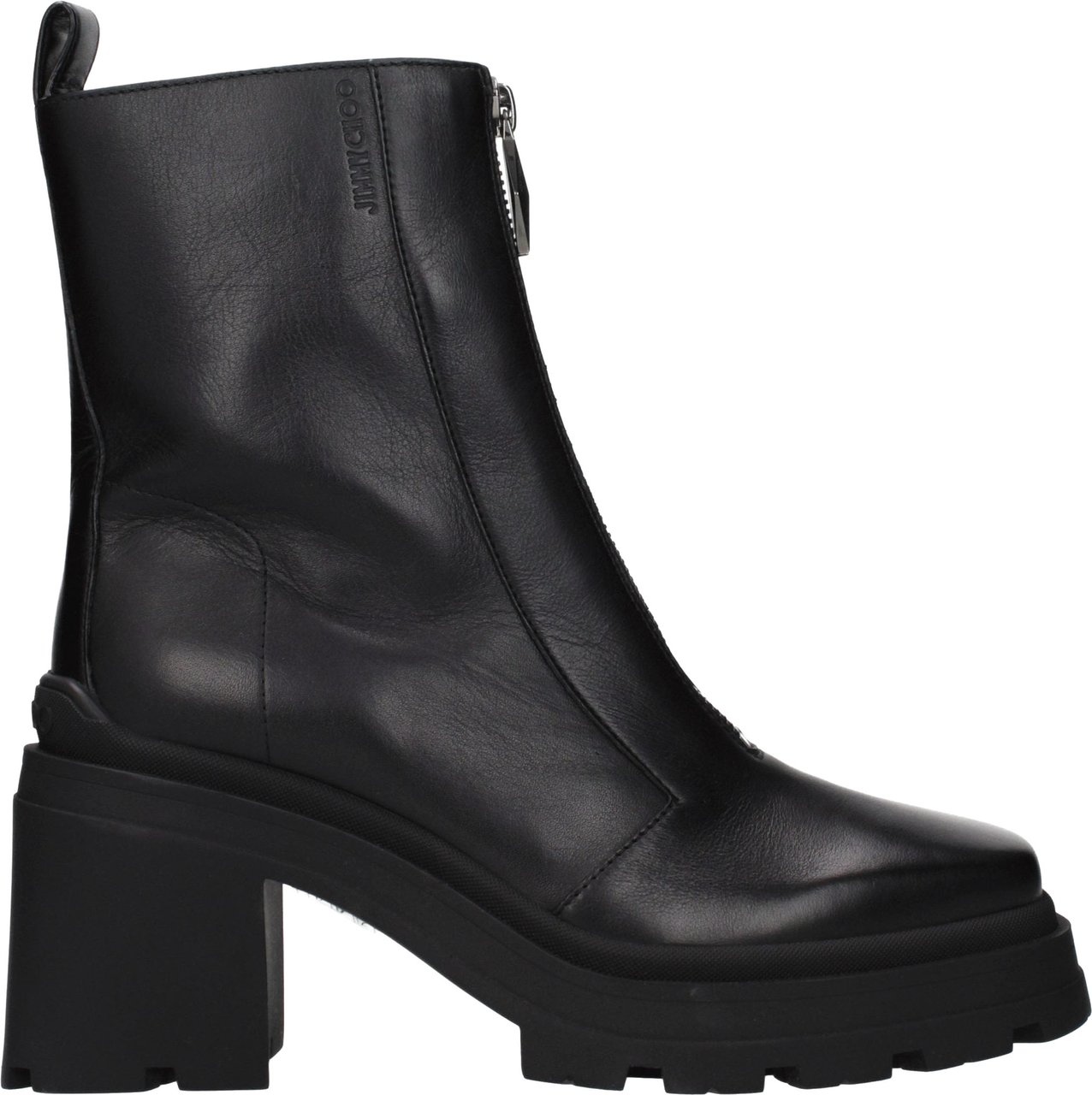Jimmy Choo Black Leather Ankle Boots Zwart