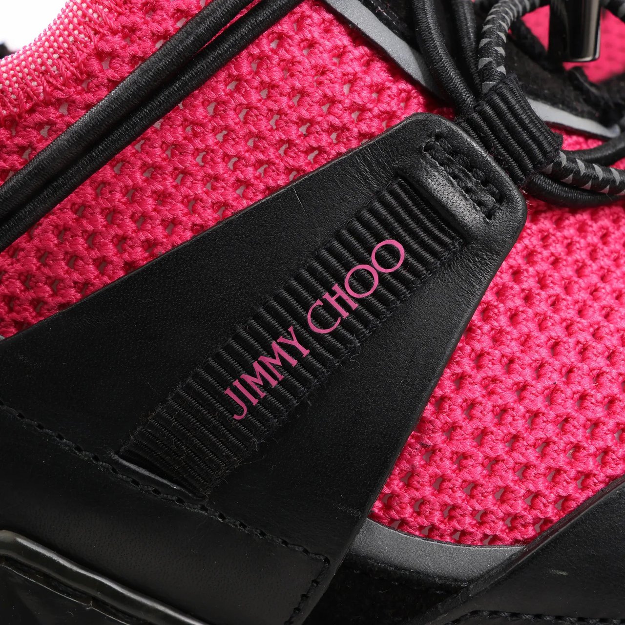 Jimmy Choo Jimmy Choo Diamond Fabric Sneakers in Pink x Black, Size 39 EU Divers