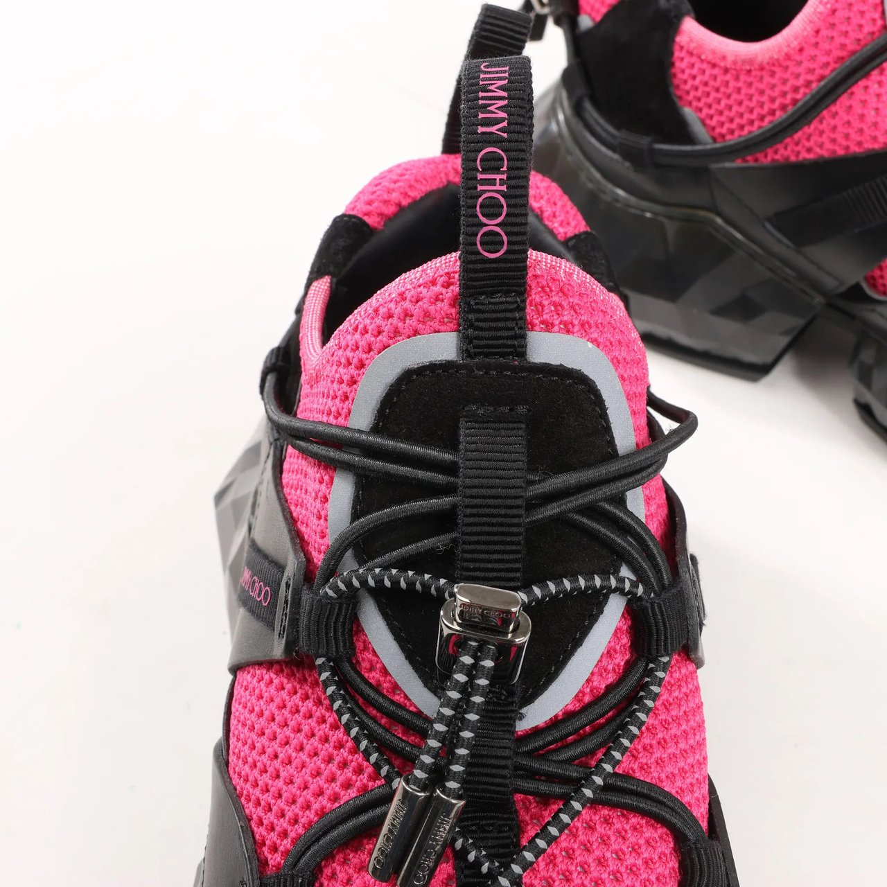 Jimmy Choo Jimmy Choo Diamond Fabric Sneakers in Pink x Black, Size 39 EU Divers