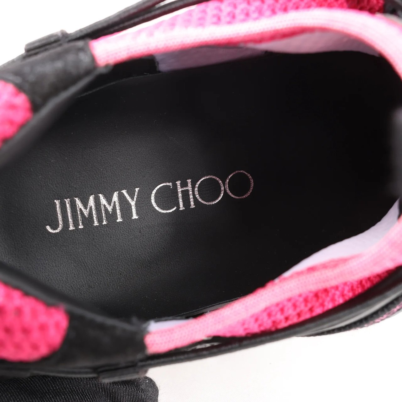 Jimmy Choo Jimmy Choo Diamond Fabric Sneakers in Pink x Black, Size 39 EU Divers