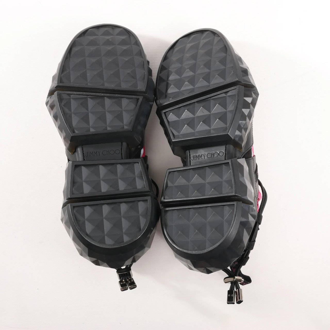 Jimmy Choo Jimmy Choo Diamond Fabric Sneakers in Pink x Black, Size 39 EU Divers