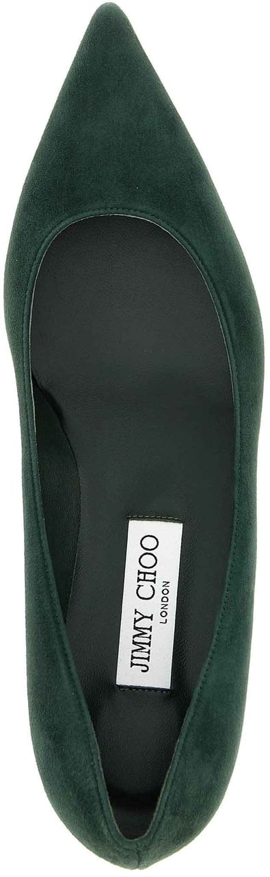 Jimmy Choo Bicolor Leather Mid Heel Pumps Groen
