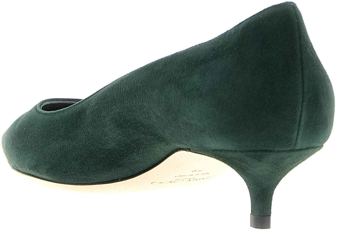Jimmy Choo Bicolor Leather Mid Heel Pumps Groen