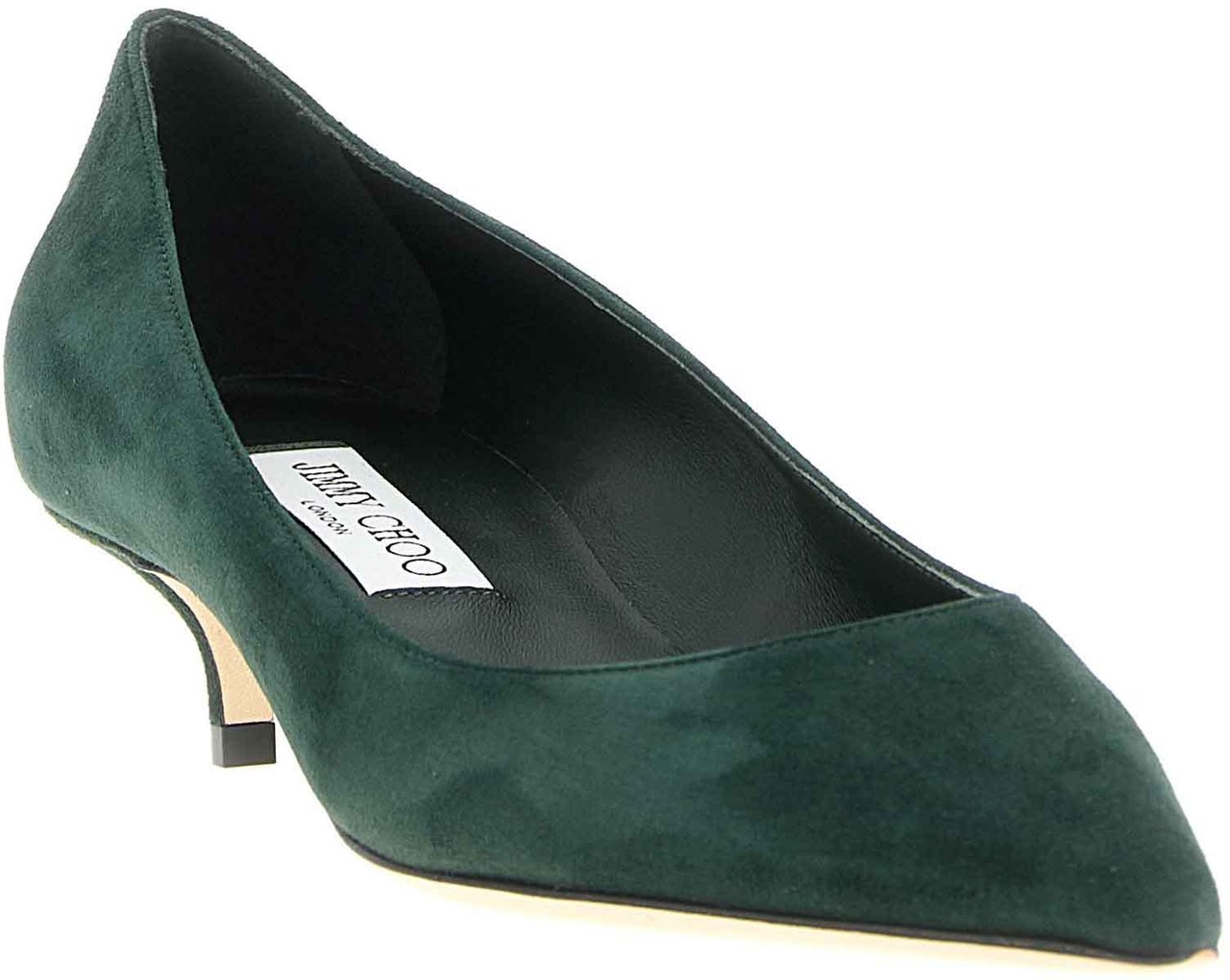Jimmy Choo Bicolor Leather Mid Heel Pumps Groen