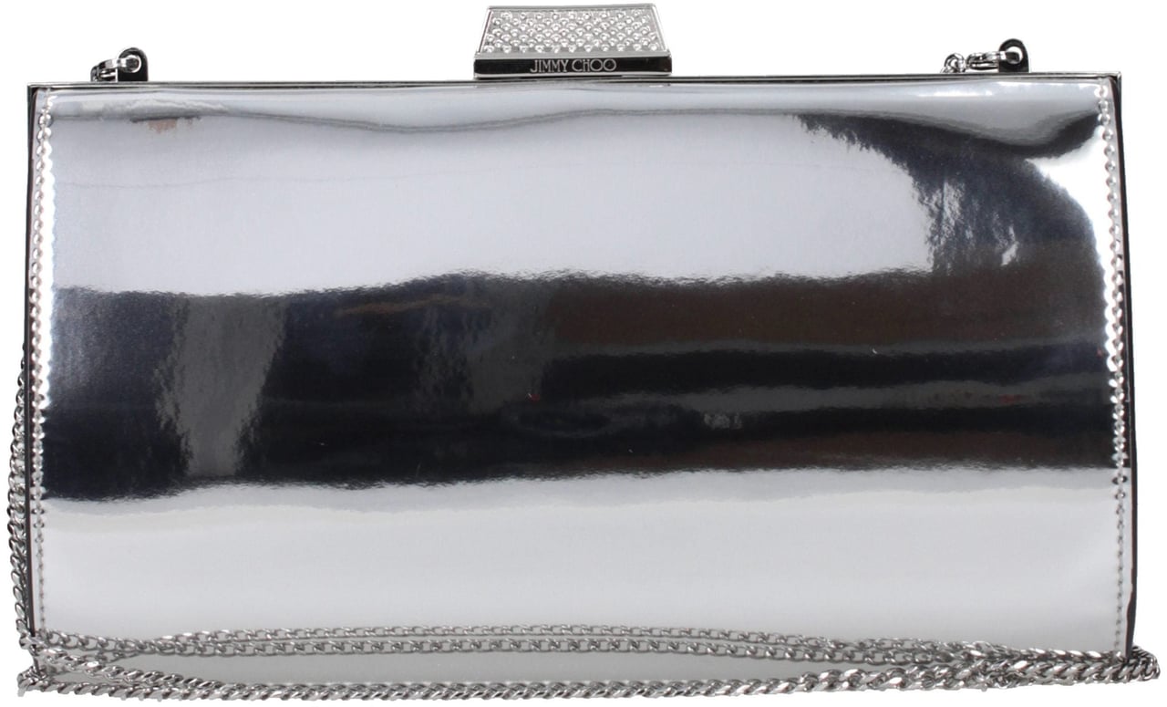 Jimmy Choo Gray Leather Clutch Bag Grijs