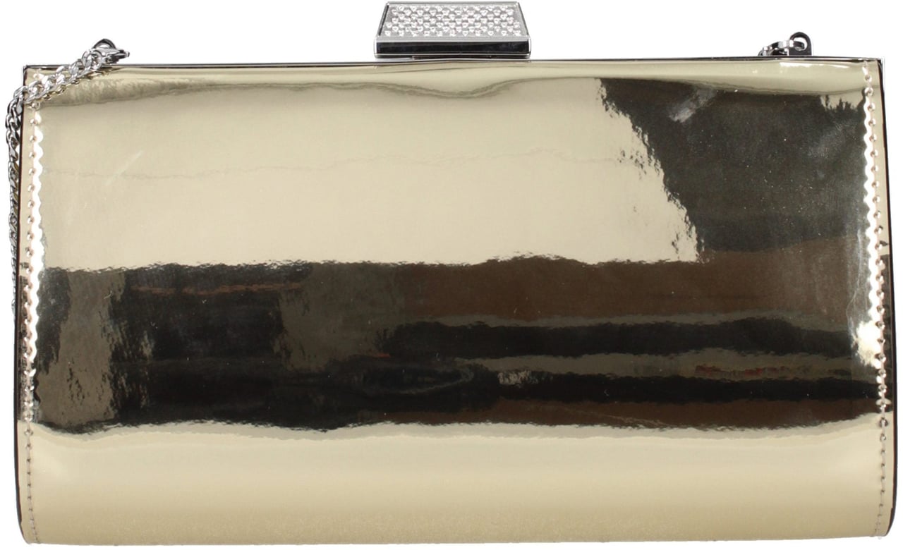 Jimmy Choo Gold Leather Clutch Bag Goud