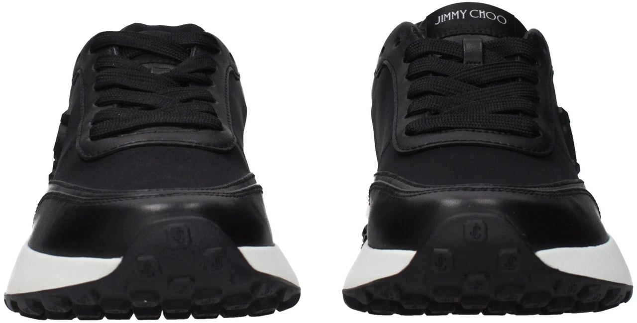 Jimmy Choo Black Fabric Athletic Sneakers Zwart