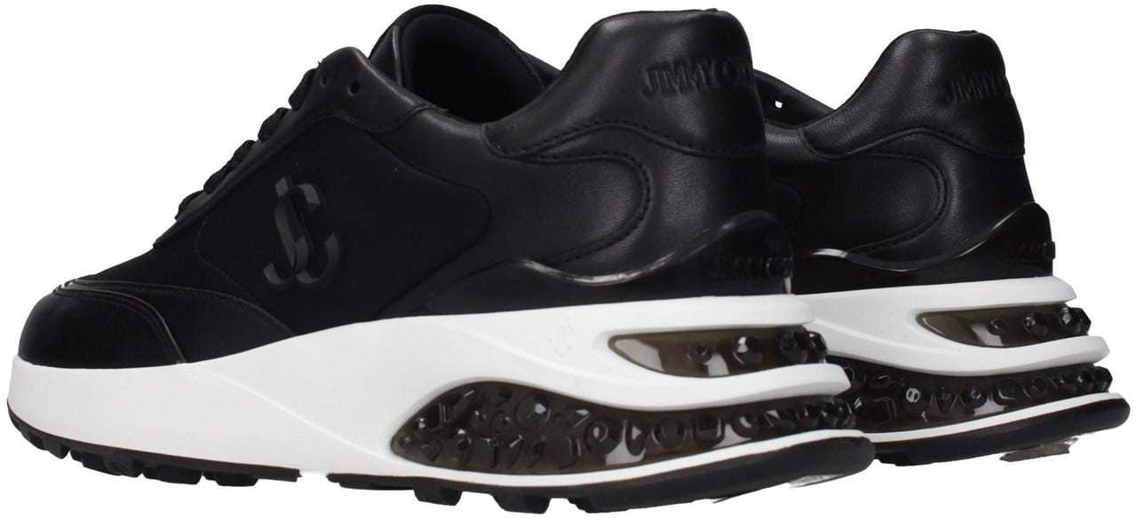 Jimmy Choo Black Fabric Athletic Sneakers Zwart