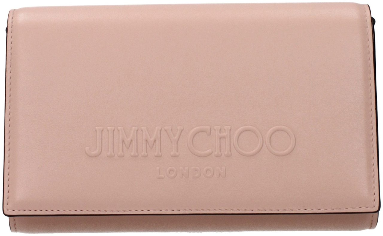 Jimmy Choo Pink Leather Clutch Bag Roze