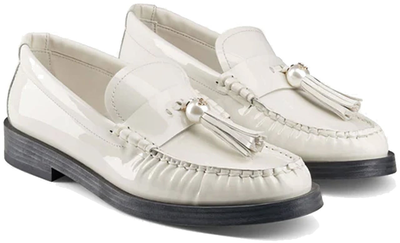 Jimmy Choo Jimmy Choo Addie Pearl Leather Loafers Wit