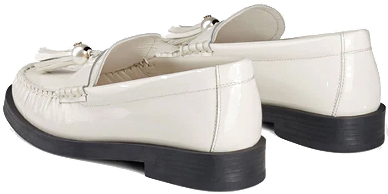 Jimmy Choo Jimmy Choo Addie Pearl Leather Loafers Wit