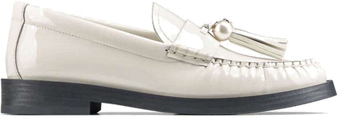 Jimmy Choo Jimmy Choo Addie Pearl Leather Loafers Wit