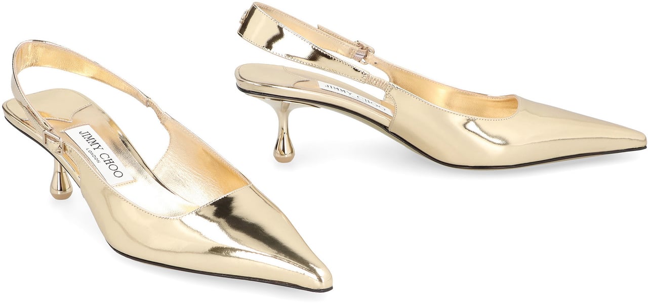 Jimmy Choo Amel Leather slingback pumps Goud