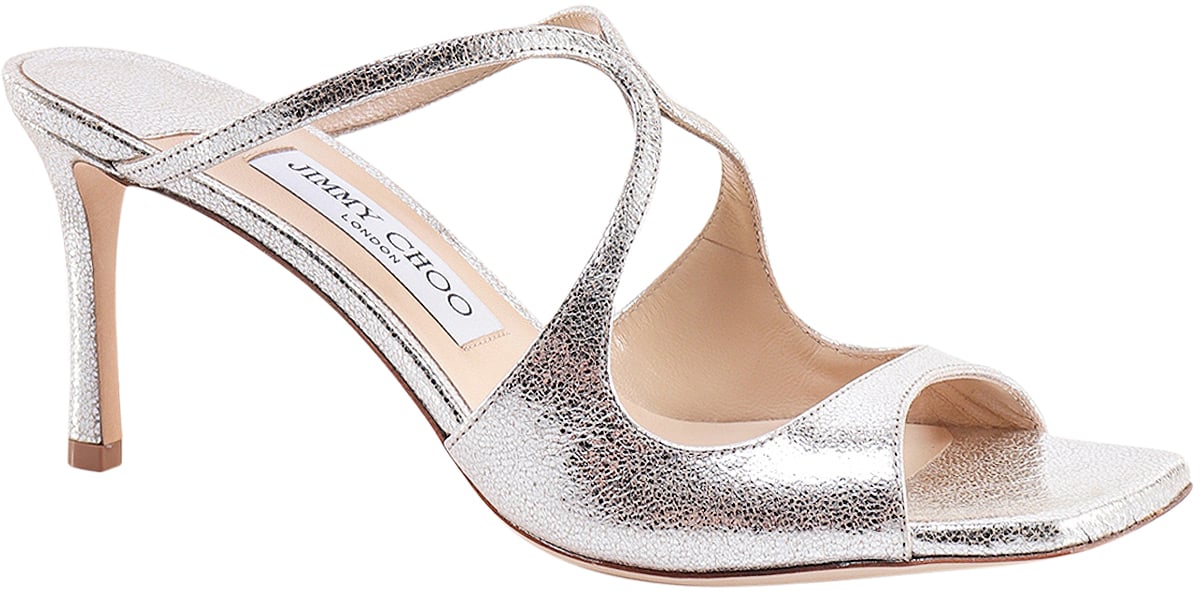 Jimmy Choo Laminated leather sandals Zilver