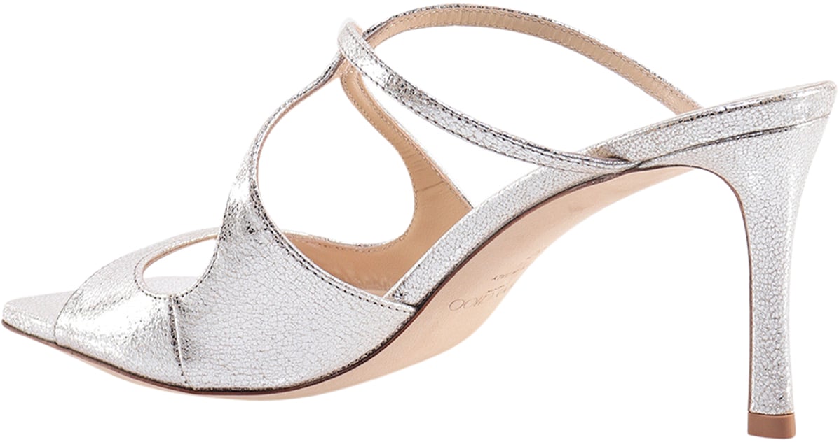 Jimmy Choo Laminated leather sandals Zilver