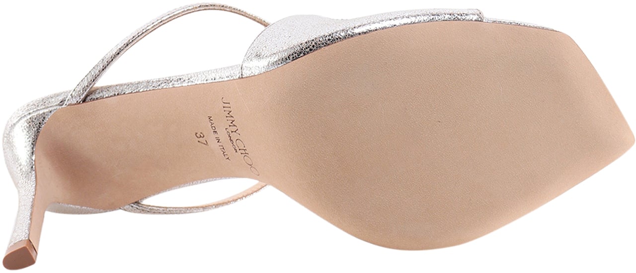 Jimmy Choo Laminated leather sandals Zilver