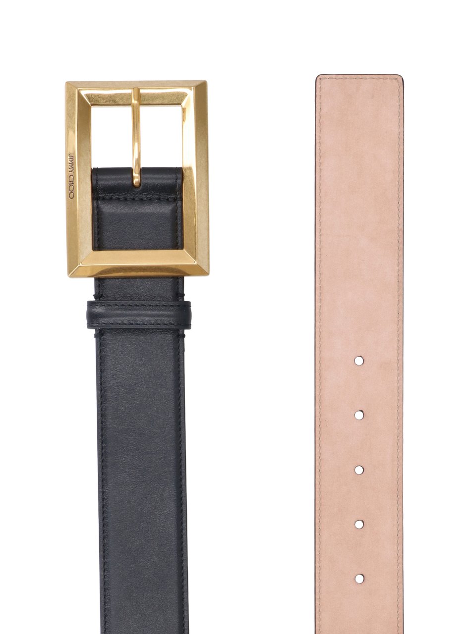 Jimmy Choo Black Arlie Calf Leather Belt Zwart