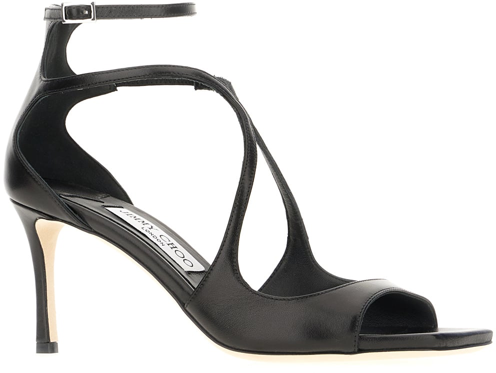 Jimmy Choo Jimmy Choo Black nappa leather Azia sandals Zwart