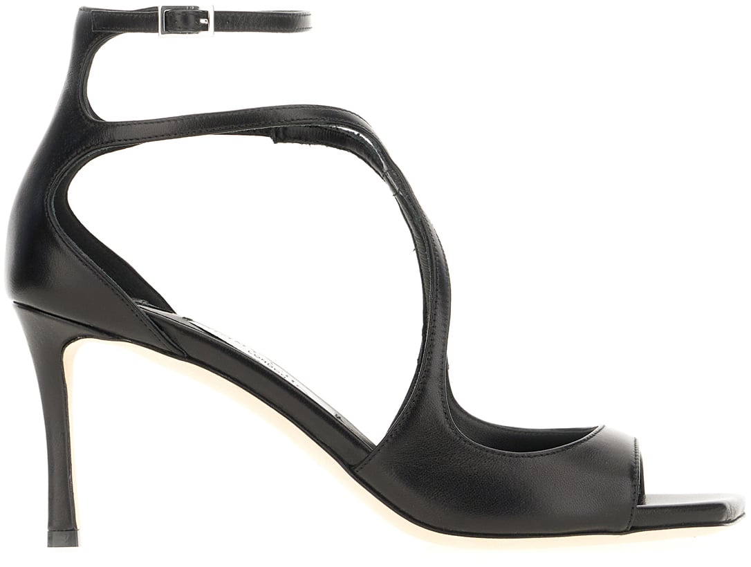 Jimmy Choo Jimmy Choo Black nappa leather Azia sandals Zwart