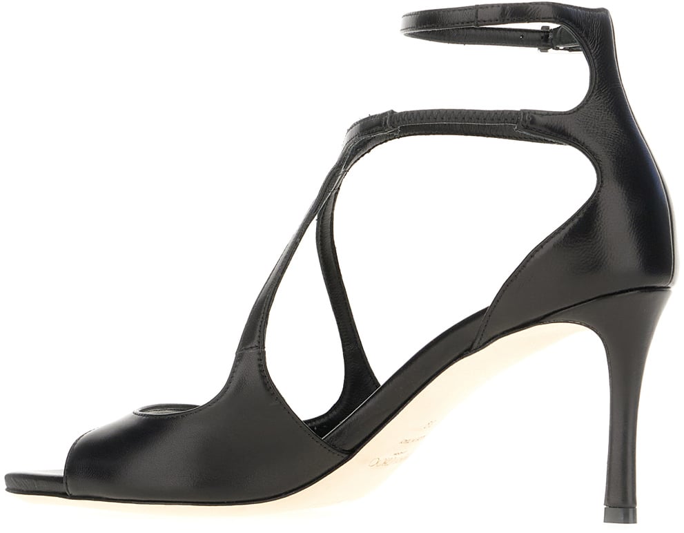 Jimmy Choo Jimmy Choo Black nappa leather Azia sandals Zwart