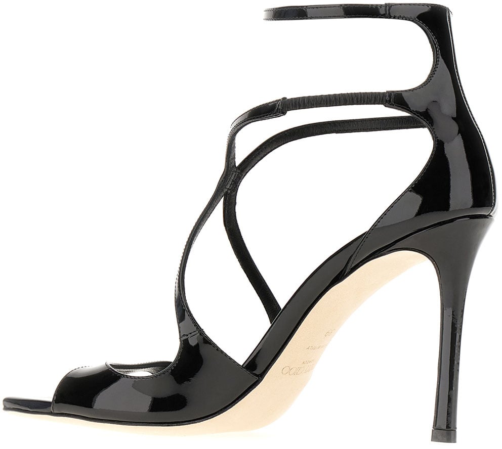 Jimmy Choo Jimmy Choo Black leather Azia sandals Zwart