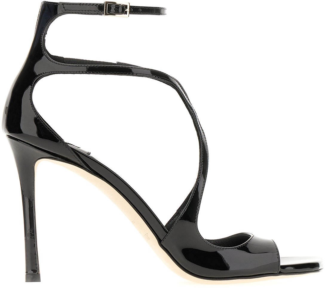 Jimmy Choo Jimmy Choo Black leather Azia sandals Zwart