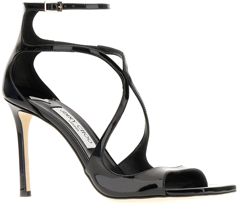 Jimmy Choo Jimmy Choo Black leather Azia sandals Zwart