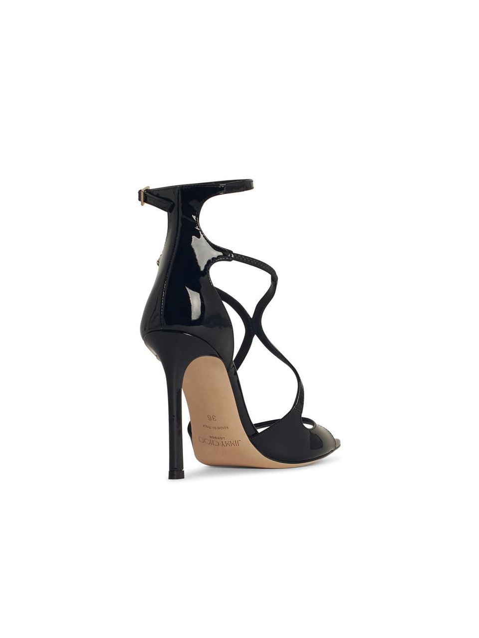 Jimmy Choo Azia Sandals In Black Leather Rood