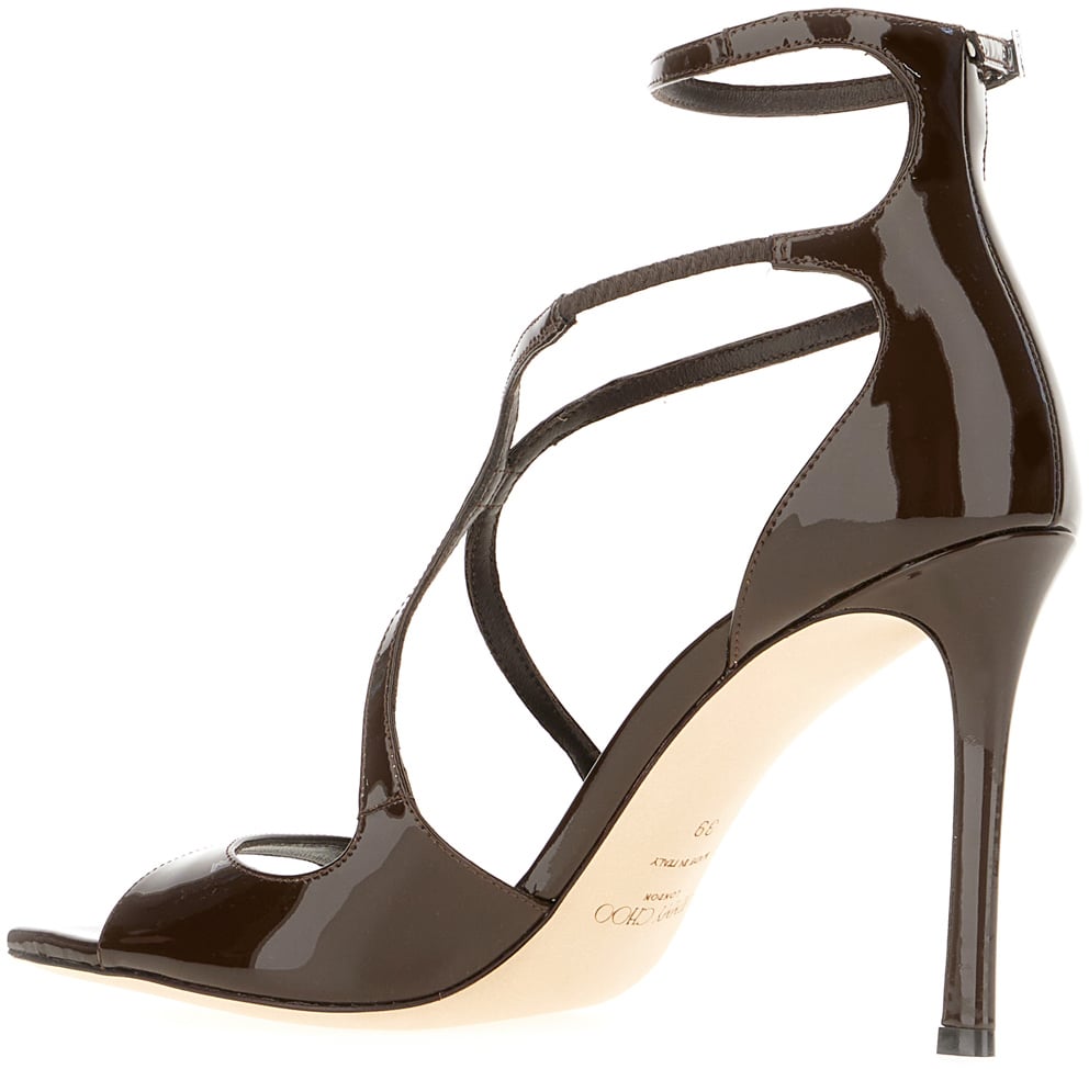 Jimmy Choo Chocolate leather Azia sandals Bruin