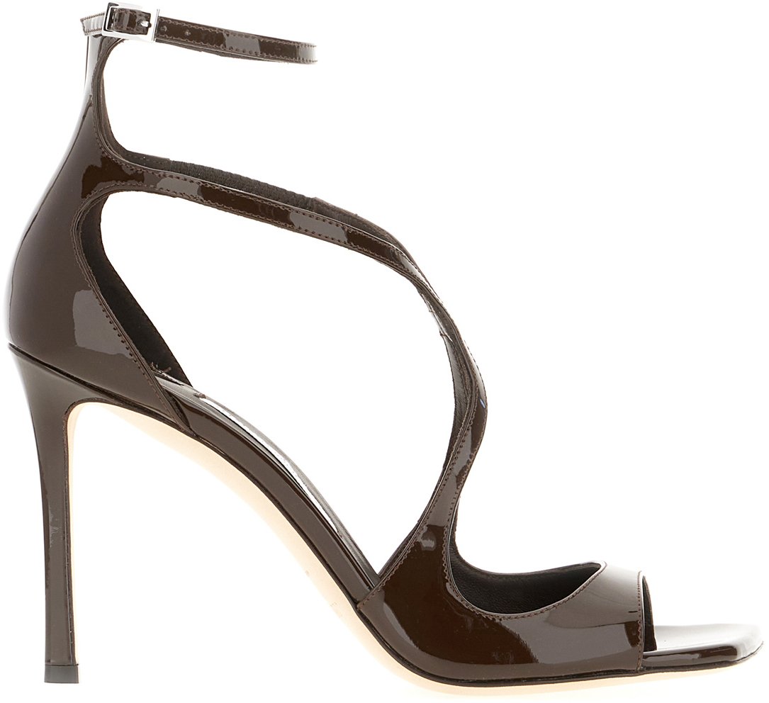 Jimmy Choo Chocolate leather Azia sandals Bruin