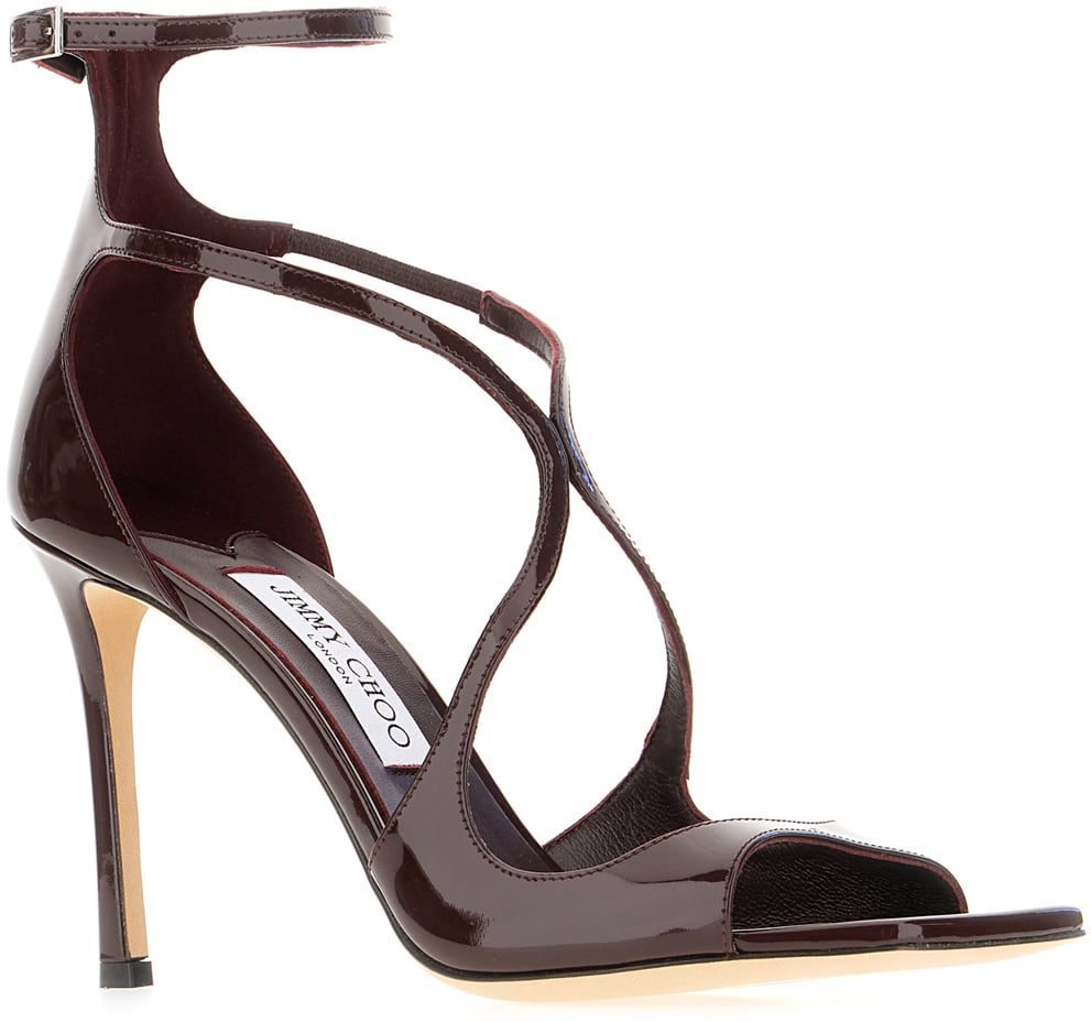 Jimmy Choo Aubergine leather Azia sandals Paars