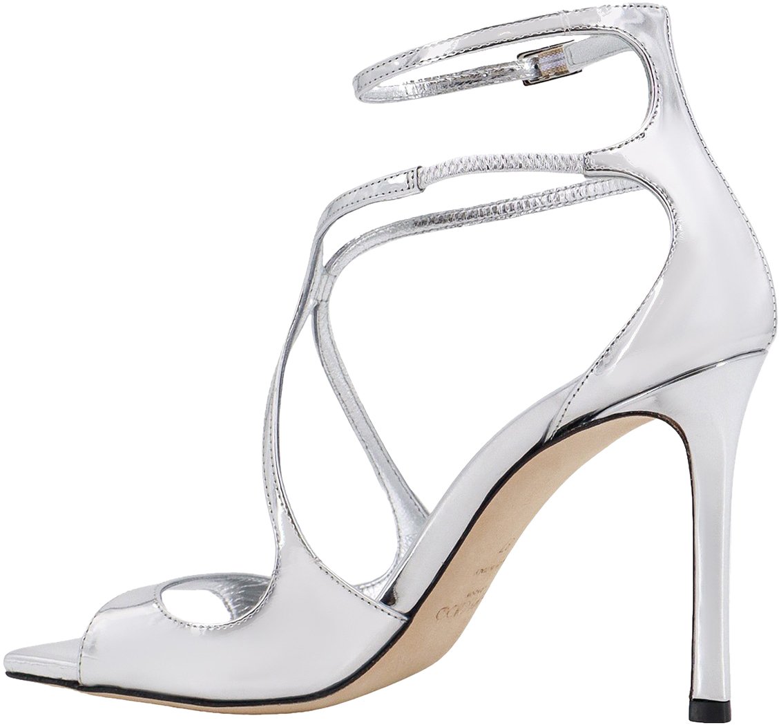 Jimmy Choo Laminated leather sandals Grijs