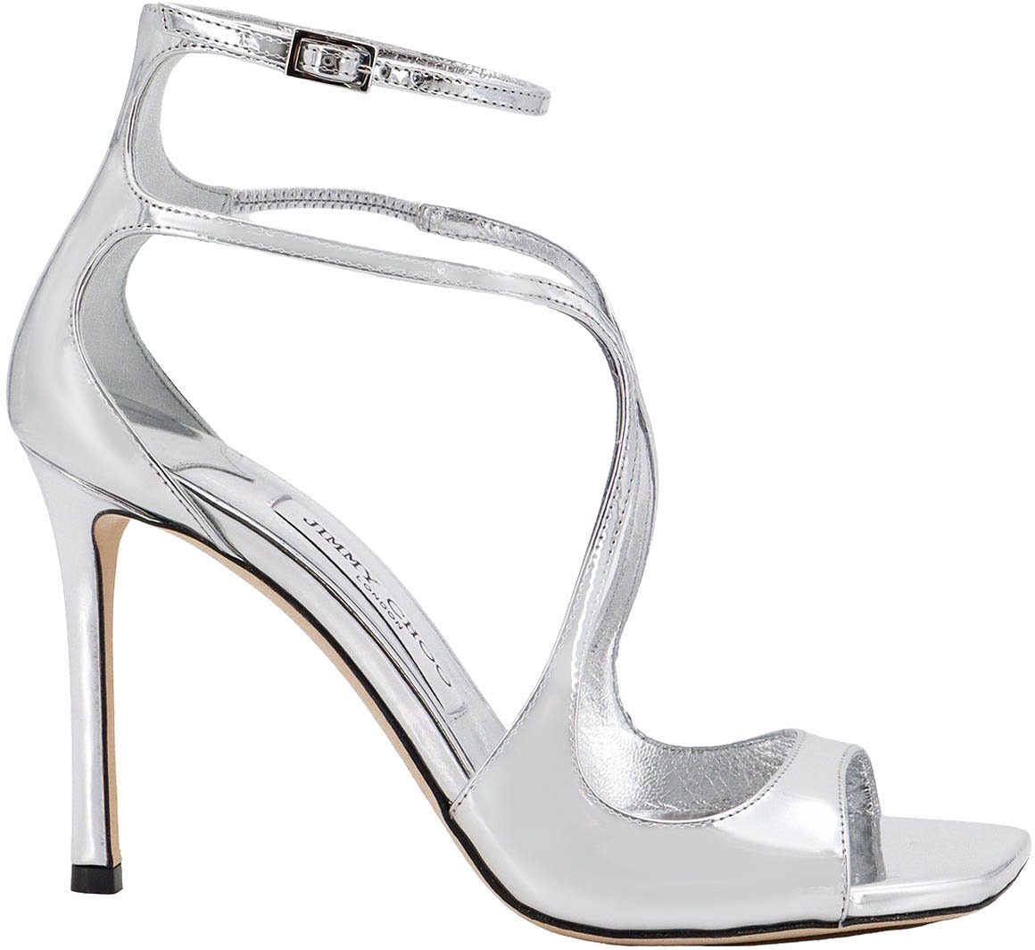 Jimmy Choo Laminated leather sandals Grijs