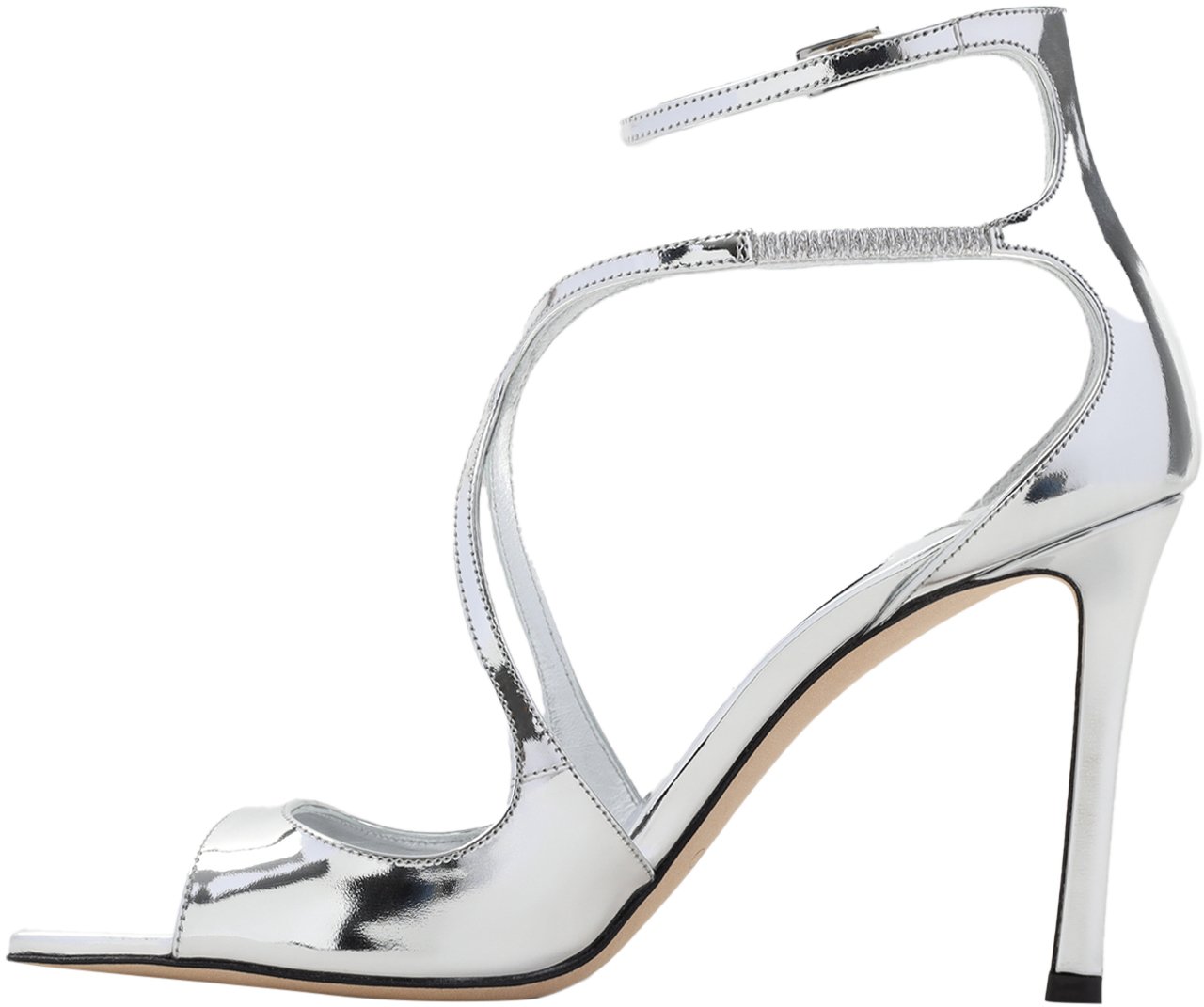 Jimmy Choo Laminated leather sandals Grijs