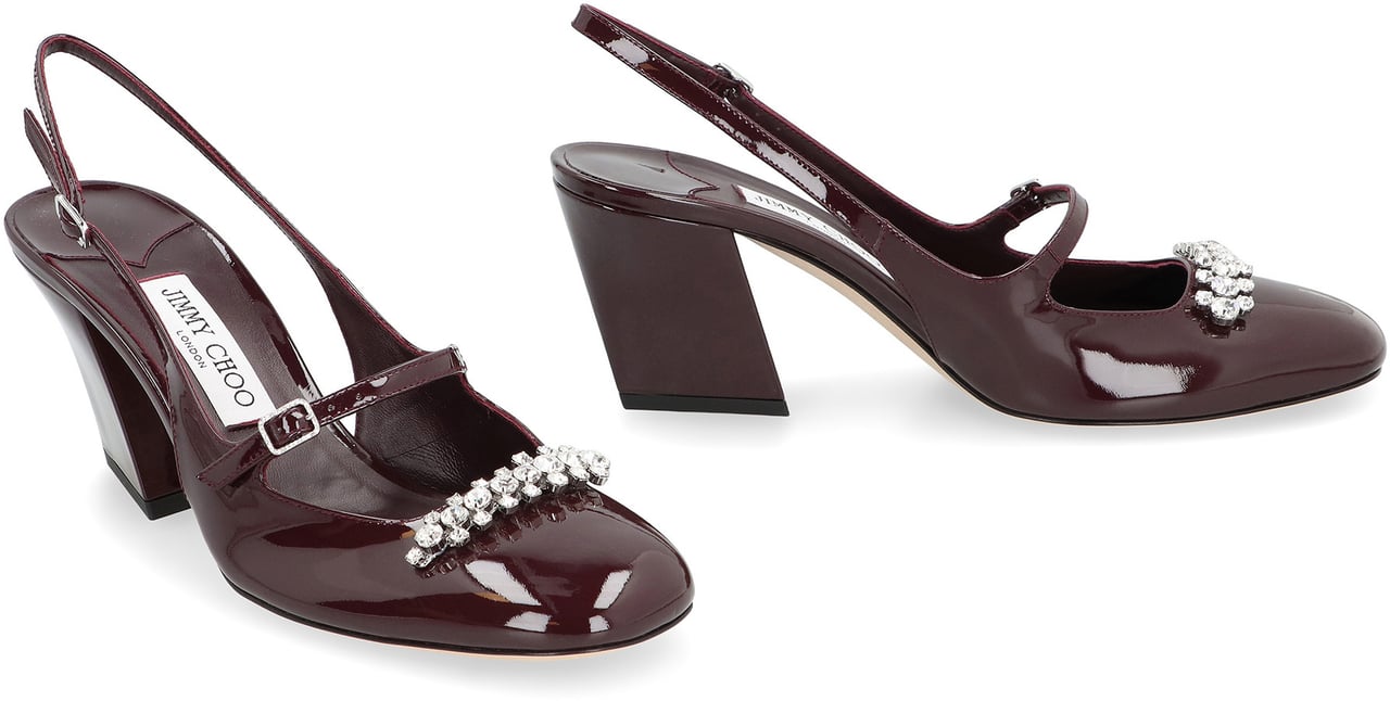 Jimmy Choo Belinda patent leather slingback pumps Rood